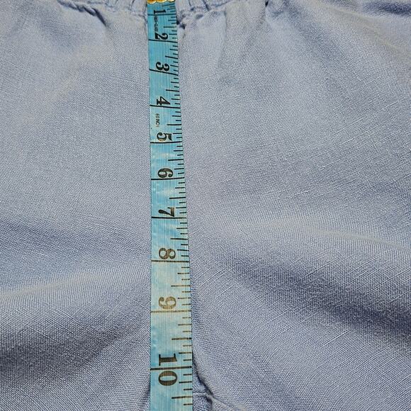 J. Jill Light Blue 100% Linen Pull-On Cropped Wide Leg Pants Size M Petite - Picture 7 of 8